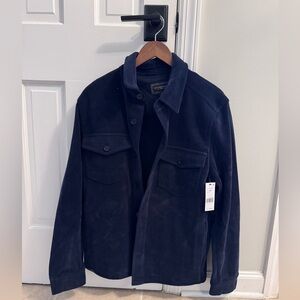 Liverpool Dark Blue Suede Shirt Jacket